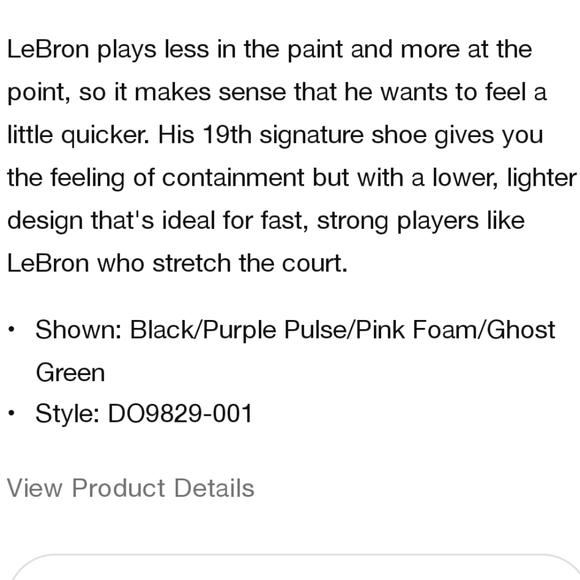Nike Lebron 19 low size 11 black, purple pulse, pink foam, ghost green - Picture 12 of 16